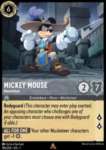 Disney Lorcana - The First Chapter - 186/204 : Mickey Mouse - Musketeer (Non Holo) (7970255438071)