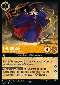 Disney Lorcana - Rise of the Floodborn - 026/204 :  The Queen - Commanding Presence (Non Holo) (8038978814199)