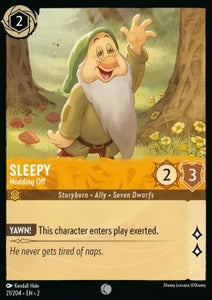 Disney Lorcana - Rise of the Floodborn - 021/204 : Sleepy - Nodding Off (Holo) (8038986842359)