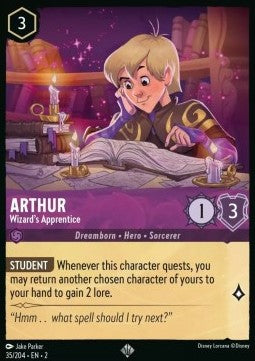 Disney Lorcana - Rise of the Floodborn - 035/204 : Arthur - Wizard's Apprentice (Non Holo) (8092059894007)