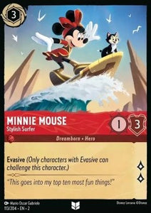 Disney Lorcana - Rise of the Floodborn - 113/204 : Minnie Mouse - Stylish Surfer (Holo) (8038998900983)