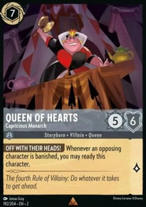 Disney Lorcana - Rise of the Floodborn - 192/204 : Queen of Hearts - Capricious Monarch (Holo) (8039000244471)