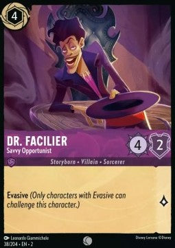 Disney Lorcana - Rise of the Floodborn - 038/204 : Dr. Facilier - Savvy Opportunist (Holo) (8038989332727)