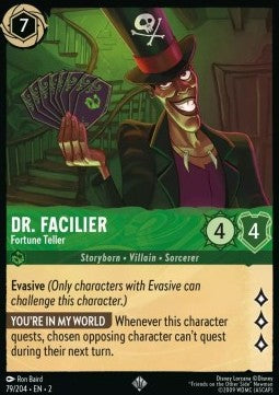 Disney Lorcana - Rise of the Floodborn - 079/204 :  Dr. Facilier - Fortune Teller (Non Holo) (8038979993847)