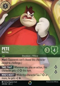 Disney Lorcana - Rise of the Floodborn - 209/204 :  Pete - Bad Guy (Enchanted Rare) (8335518564599)