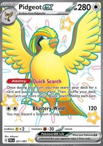 Copy of SCARLET AND VIOLET, Paldean Fates - 221/091 : Pidgeot ex (Shiny Vault) (Full Art) (8088852922615)