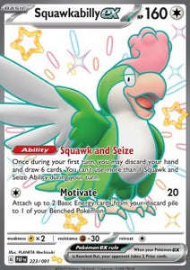 SCARLET AND VIOLET, Paldean Fates - 223/091 : Squawkabilly ex (Shiny Vault) (Full Art) (8076214829303)