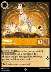 Disney Lorcana - 019/204 : Pongo - Determined Father - Rise of the Floodborn (Non Holo) (8097510097143)