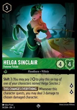 Disney Lorcana - 074/204 : Helga Sinclair - Femme Fatale - Rise of the Floodborn (Non Holo) (8097510916343)