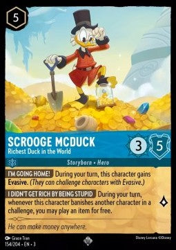 Disney Lorcana - 154/204 : Scrooge McDuck - Richest Duck in the World - Rise of the Floodborn (Non Holo) (8097512227063)