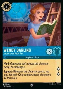 Disney Lorcana - 158/204 : Wendy Darling - Authority on Peter Pan - Rise of the Floodborn (Non Holo) (8097512489207)