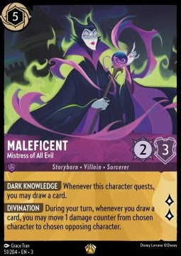 Disney Lorcana - 051/204 : Maleficent - Mistress of All Evil - Rise of the Floodborn (Non Holo) (8097513898231)