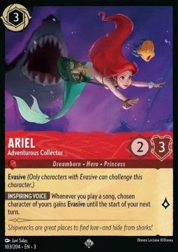 Disney Lorcana - 103/204 : Ariel - Adventurous Collector - Rise of the Floodborn (Non Holo) (8097511637239)