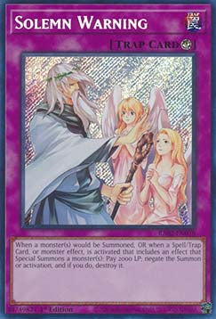 YGO - 25th Anniversary Rarity Collection II - RA02-EN078 : Solemn Warning (Quarter Century Secret Rare) (8370284396791)