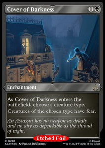 MTG - Universes Beyond: Assassin's Creed - 201 : Cover of Darkness (Etched Foil) (8415255920887)