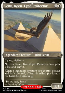 MTG - Universes Beyond: Assassin's Creed - 181 : Senu, Keen-Eyed Protector (Etched Foil) (8415189303543)