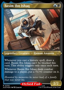 MTG - Universes Beyond: Assassin's Creed - 230 : Basim Ibn Ishaq (Etched Foil) (9491689537783)