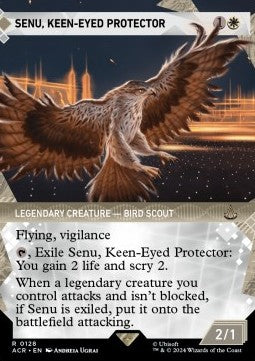 MTG - Universes Beyond: Assassin's Creed - 128 : Senu, Keen-Eyed Protector (Foil) (Borderless) (8415190253815)