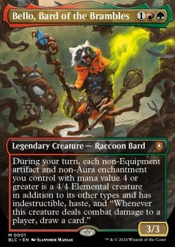 MTG - Bloomburrow: Commander - 001 : Bello, Bard of the Brambles (Non Foil) (Borderless) (14831760867709)