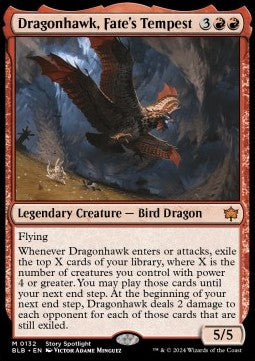 MTG - Bloomburrow - 132 : Dragonhawk, Fate's Tempest (Non Foil) (9506195472631)