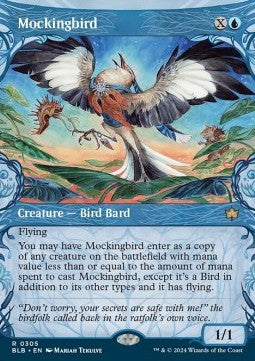 MTG - Bloomburrow - 305 : Mockingbird (Foil) (Borderless) (8414614323447)