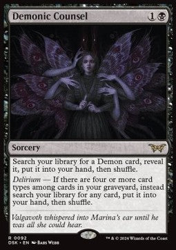 MTG - Duskmourn: House of Horror - 092 : Demonic Counsel (Non Foil) (9527651729655)