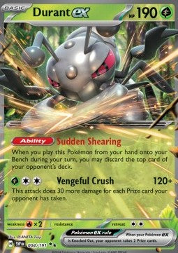 SCARLET AND VIOLET, Surging Sparks - 004/191 : Durant ex (Half Art)