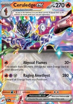 SCARLET AND VIOLET, Surging Sparks - 036/191 : Ceruledge ex (Half Art)