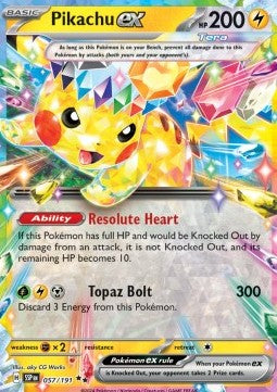 SCARLET AND VIOLET, Surging Sparks - 057/191 : Pikachu ex (Half Art)