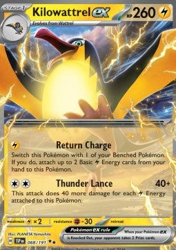 SCARLET AND VIOLET, Surging Sparks - 068/191 : Kilowattrel ex (Half Art)