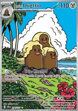 SCARLET AND VIOLET, Surging Sparks - 208/191 : Alolan Dugtrio (Illustration Rare)