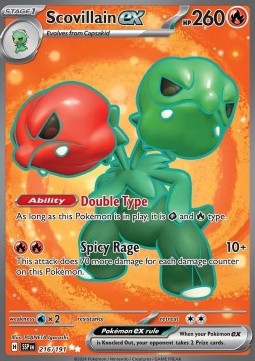 SCARLET AND VIOLET, Surging Sparks - 216/191 : Scovillain ex (Full Art)