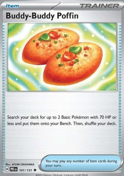 Scarlet & Violet, Prismatic Evolutions - 101/131 : Buddy-Buddy Poffin (Non Holo)