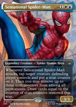 MTG - Marvel's Spider-Man - 0025 : Sensational Spider-Man (Non Foil) (Borderless)