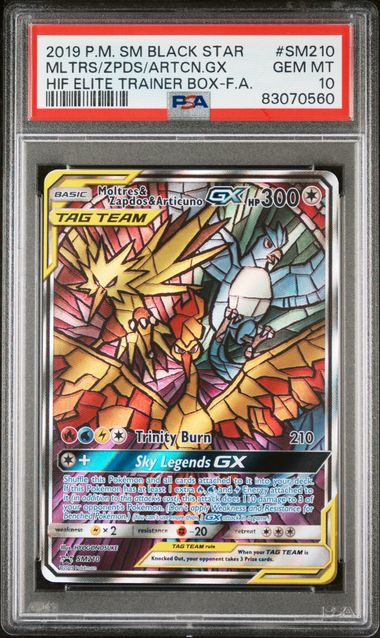 PSA - Pokemon - S&M, Promo - SM210 : Moltres & Zapdos & Atricuno (Full Art) - PSA 10