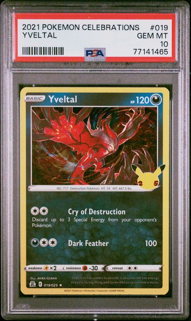 PSA - Pokemon - Celebrations - 019/025 : Yveltal (Holo) - PSA 10