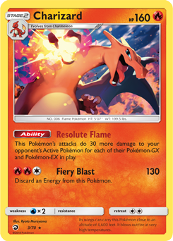 SUN AND MOON, Dragon Majesty (Battle Academy Stamped) - 003/70 : Charizard (Holo) (7023285469350)