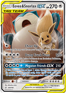 SUN AND MOON, Team Up - 120/181 : Eevee & Snorlax (Half Art) (7949873774839) (7950518714615) (7950523793655)