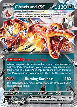 SCARLET AND VIOLET, Obsidian Flames - 125/197 : Charizard ex (Half Art) (7961790349559)