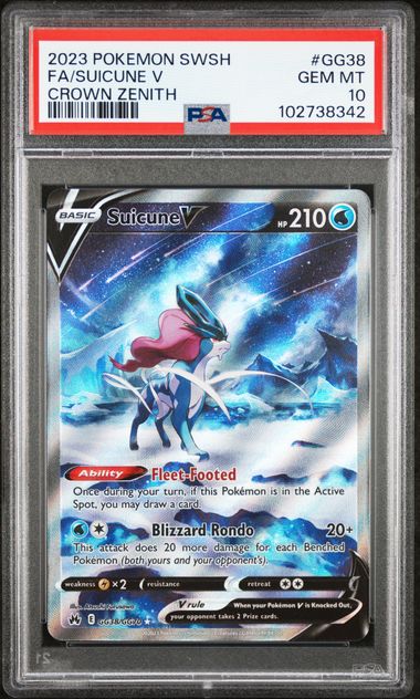 PSA - Pokemon - Crown Zenith - GG38/GG70 : Suicune V (Alt Art) - PSA 10