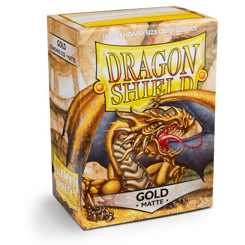 Dragon Shield - Gold - Classic Size Sleeves (Matte) (100ct) (8084775436535)