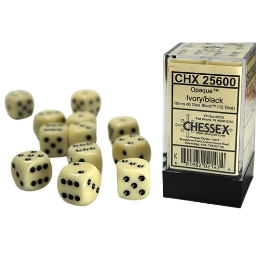 Warhammer - 16mm Dice Cube - Ivory/Black (9528354668791)