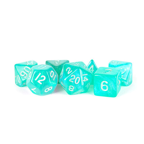 Fanroll - 16mm Acrylic Poly Dice Set - Stardust Turquoise