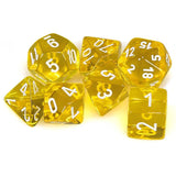 Chessex - Translucent Polyhedral 7 Dice Set - Yellow & White