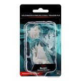 Dungeons & Dragons - Nolzur's Marvelous Miniatures - Gold Dragon Wyrmling & Small Treasure Pile - Wave 11