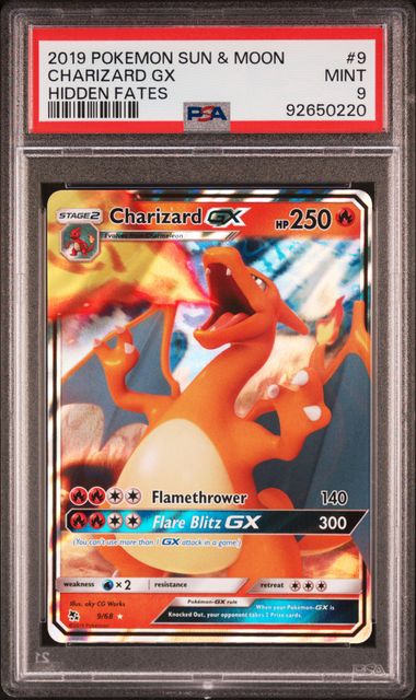 PSA - Pokemon - Hidden Fates - 009/068 : Charizard (Half Art) - PSA 9