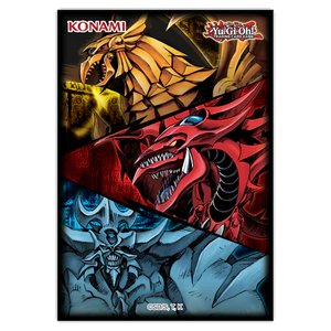 Card Sleeves - Yu-Gi-Oh! - Slifer, Obelisk & Ra (Black) - QTY: 50 (7961100157175)