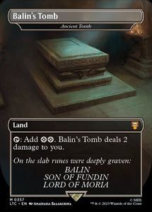 MTG - LOTR: Tales of Middle Earth - Commander - 0357 : Balin's Tomb - Ancient Tomb (Borderless Foil) (7945465561335)