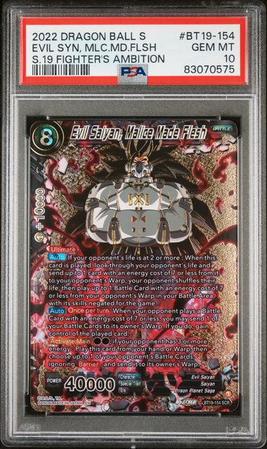 PSA - Dragon Ball Super - Fighters Ambition - BT19-154 : Evil Saiyan, Malice Made Flesh (Secret Rare) - PSA 10 (8054288875767)