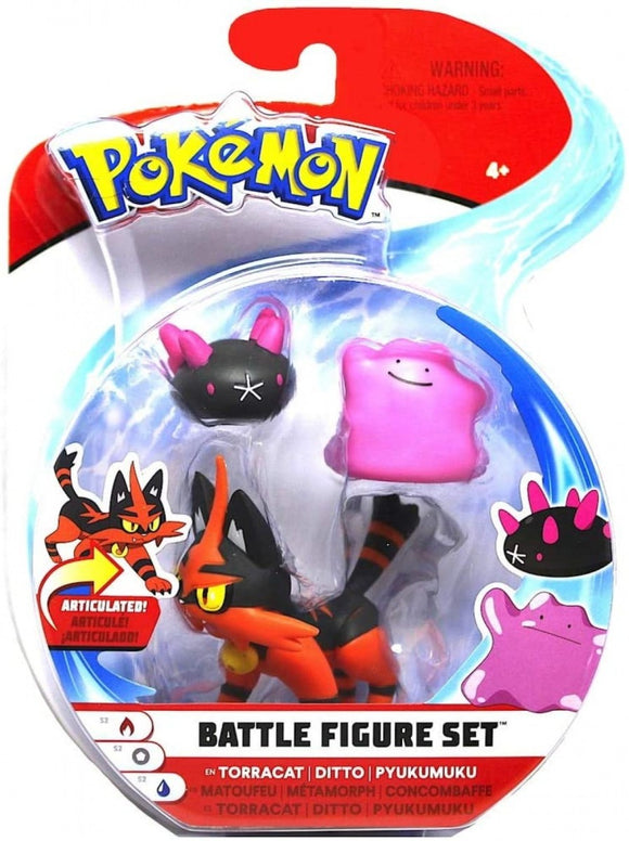 Pokemon - Battle Figure Set - Torracat, Ditto and Pyukumuku (7967369658615)